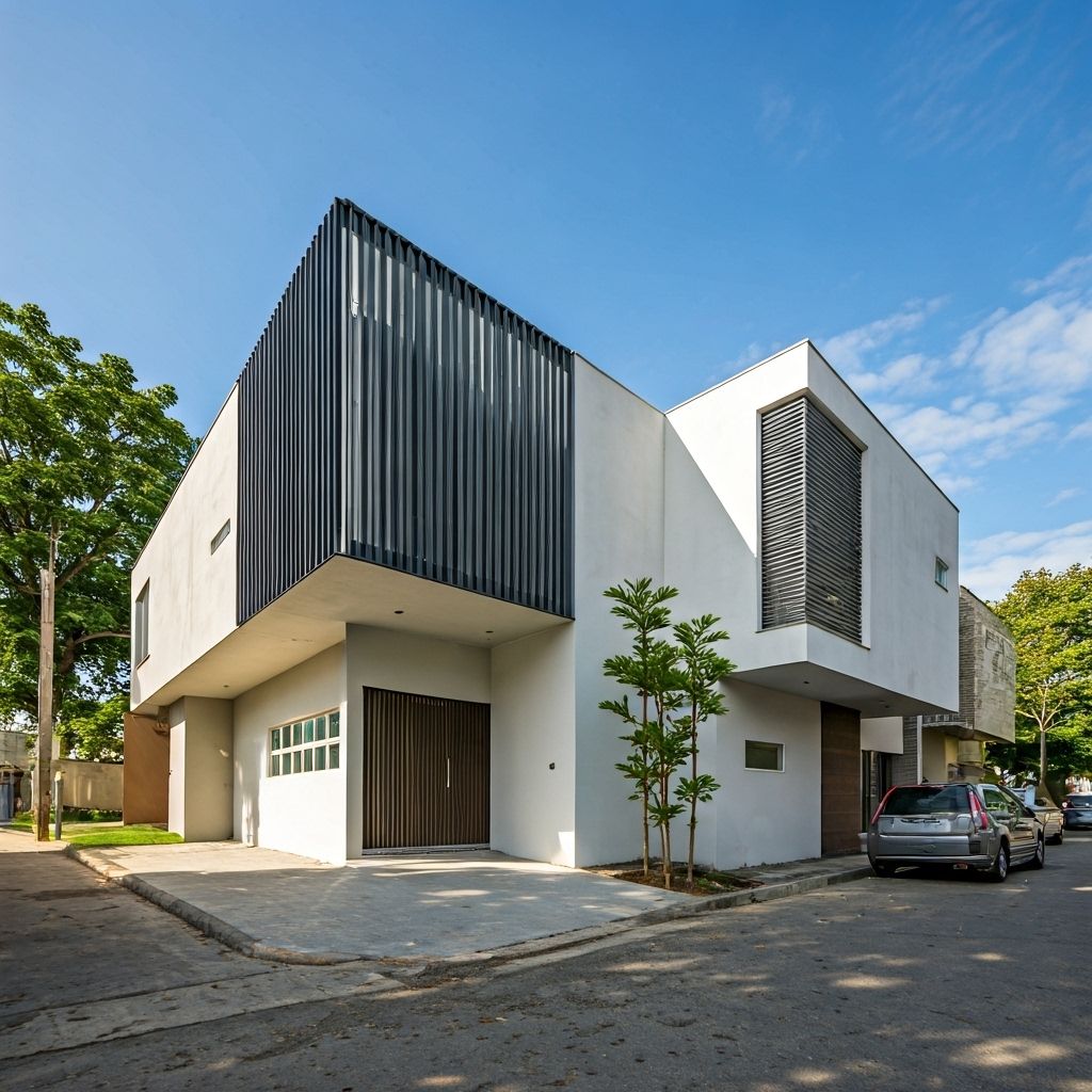 Casa geminada moderna construída no Brasil